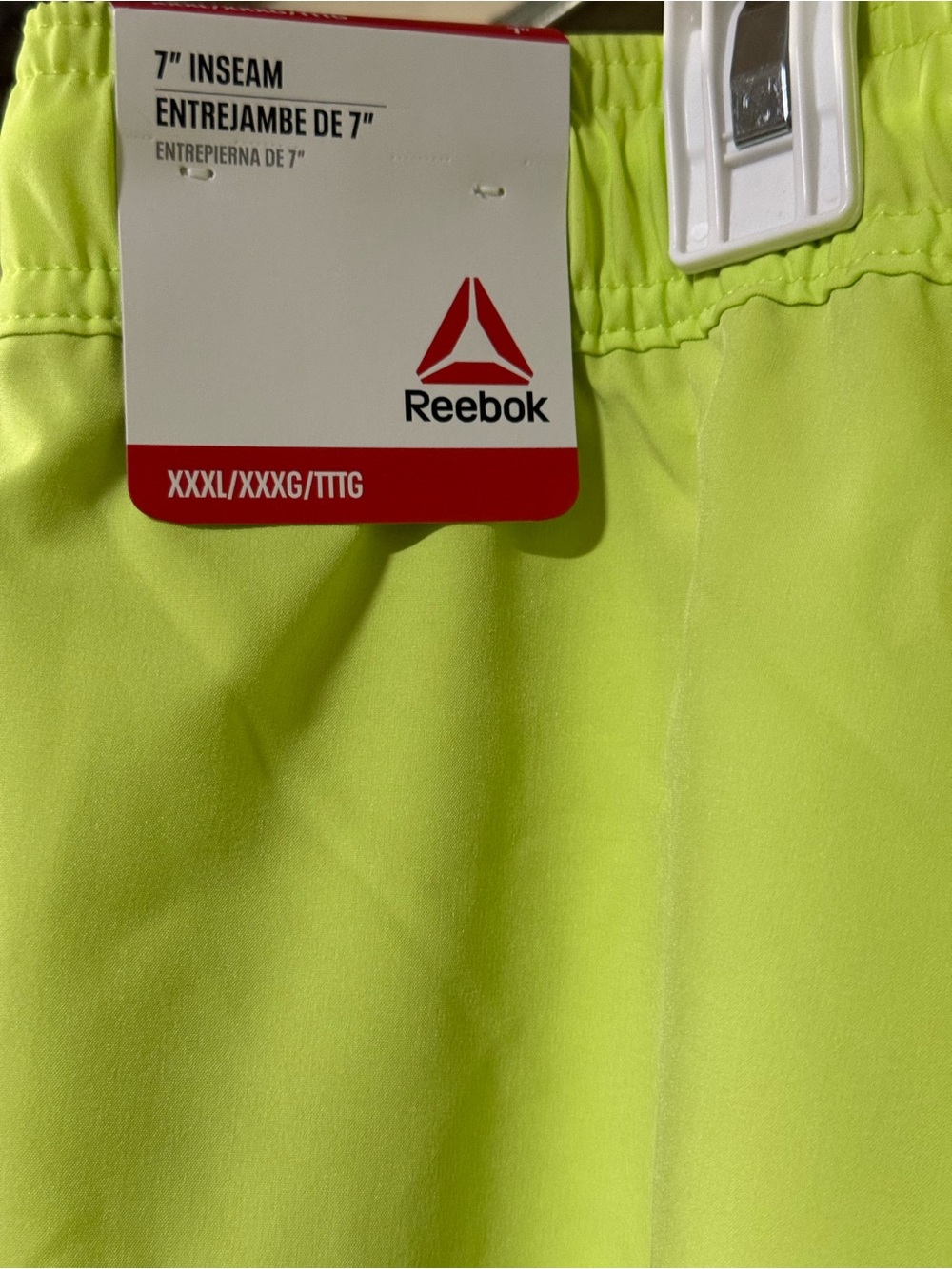 Reebok Men's Neon Lime Athletic Shorts